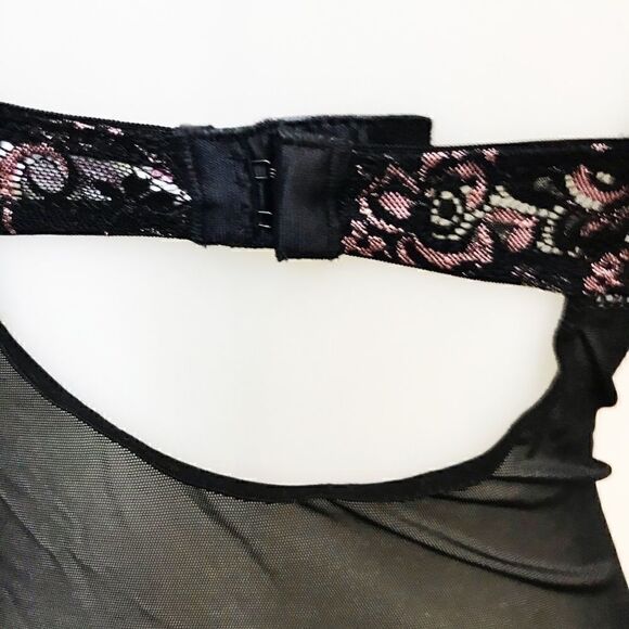 roselle Black Mesh Slip Lingerie With Bra 🌻 - Picture 6 of 10